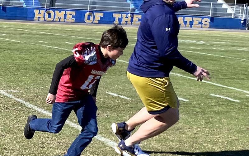 Growing the Game, a program through the TaxSlayer Gator Bowl, which allowed the youths to engage with Notre Dame football players.