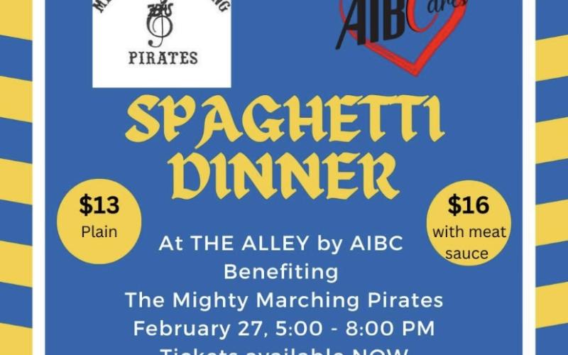 On Monday, Feb. 27, at The Alley-Amelia Tavern, the Fernandina Beach High School band is holding a spaghetti dinner sale to raise funds for the upcoming competition expenses. Submitted photo