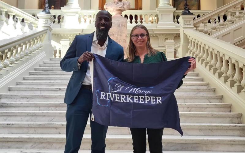 Emily Floore, Executive Director of St. Marys Riverkeeper, visited the Georgia capitol to participate in a hearing on Georgia H.B. 71.