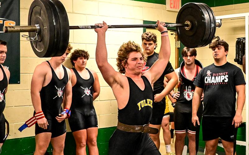 The Yulee High School weightlifting team hosted Bishop Kenny on Wednesday. The Hornet lifters compete in the Suwannee Invitational March 16. The tournament begins at 4:30 p.m. Photos by Chuck Lewis/special