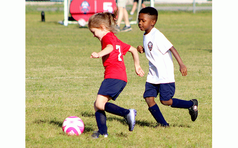 Youth soccer teams hit the fields Wednesday at the Amelia Island Youth Soccer complex on Bailey Road for spring league action. Photo by Beth Jones\News-Leader