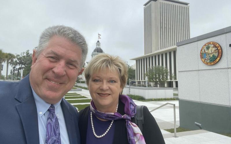 Janet and Doug Adkins were in Tallahassee Tuesday to advocate for the Emily Adkins Prevention Act, which will establish a workgroup to create a protocol for screening patients for blood clots. Submitted photo