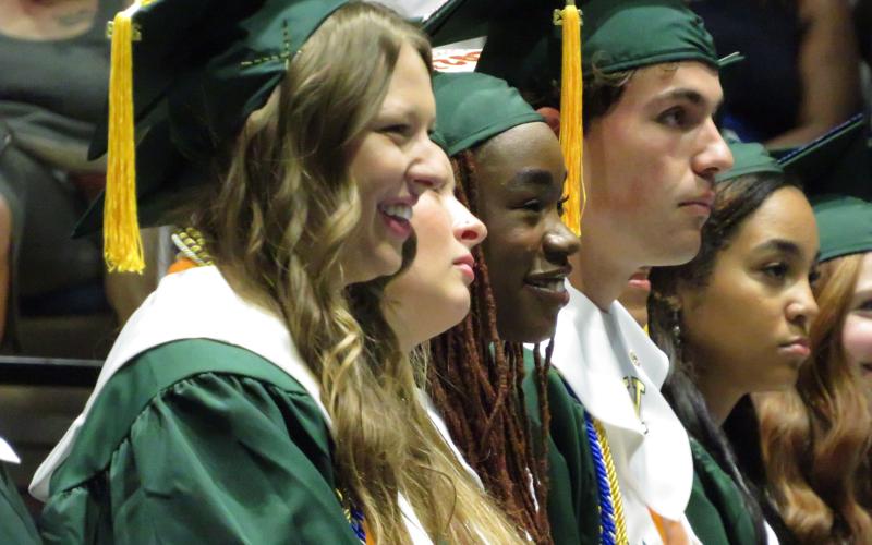 Yulee High School graduates enjoyed hearing from their peers at commencement. Holly Dorman/News-Leader 