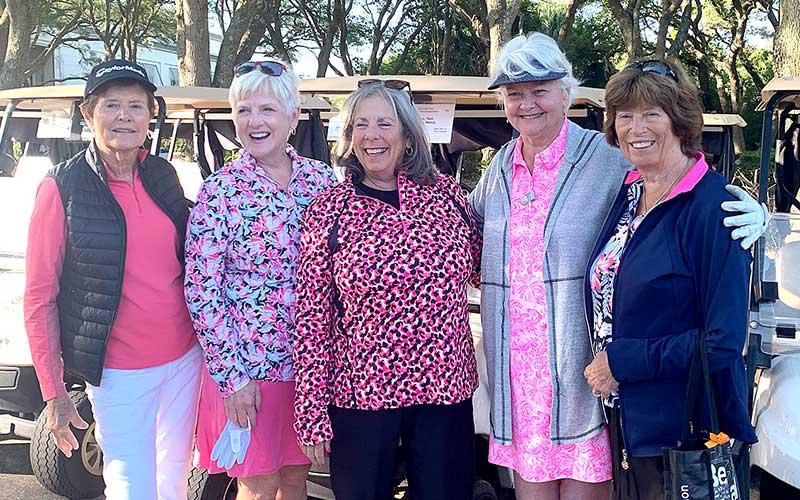 Margaret Cooper, Terri Rufus and Patti Saunderson, Vida Walden and Nancy Gayron gather for fun. Submitted photo