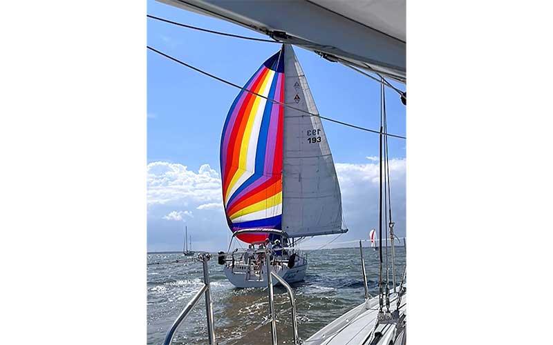 Contente’s colorful spinnaker. Submitted photo