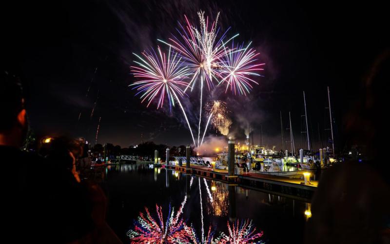 The Light Up Amelia fireworks show captured the attention of all who gathered around the marina. Submitted photo