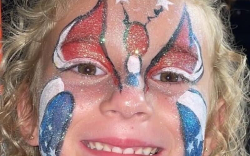 Facepainting was popular with the kids during the downtown celebration of Independence Day. Submitted photo