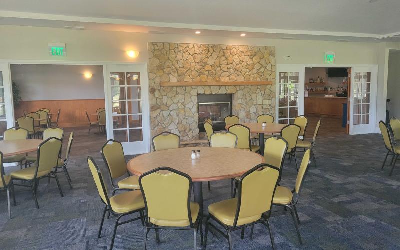 The banquet room at the Fernandina Beach Golf Club has been renovated with new lighting, carpet and fresh paint. Upcoming events include a steak night and Sunday brunch. For more information or to make reservations, call 904-310-3175. Photo by Julia Roberts/News-Leader