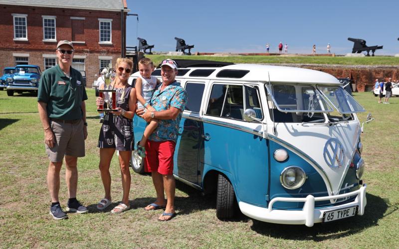 Jennifer O’Donnell and her family stand with the 1965 VW Bus Peoples Choice Award Winner. Submitted photo