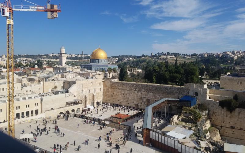 Western Wall and Dome of the Rock, two of the most important and oldest sites in Judaism and Islam, respectively.  Photo by Sean Rosenthal/News-Leader