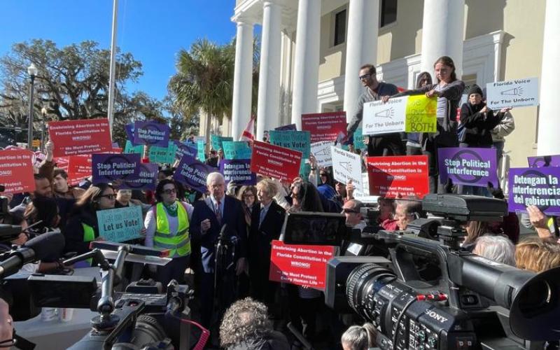 A Florida Supreme Court hearing Wednesday on a proposed constitutional amendment about abortion rights drew demonstrators on each side of the issue. Photo by Tom Urban/News Service of Florida